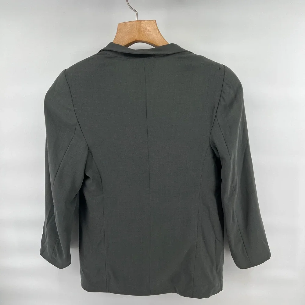 Vintage Giorgio Armani Le Collezioni Women Grey Wool Blazer Made in Italy M 8-10 - Picture 3 of 13